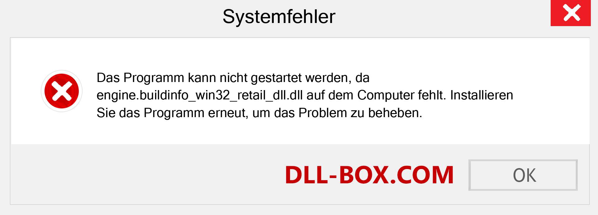 engine.buildinfo_win32_retail_dll.dll-Datei fehlt?. Download für Windows 7, 8, 10 - Fix engine.buildinfo_win32_retail_dll dll Missing Error unter Windows, Fotos, Bildern